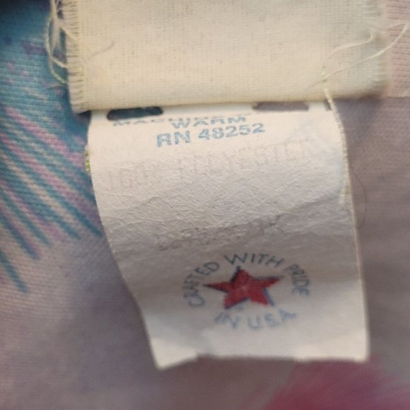 Vintage Dress Fans Feather Polyester Three R's Tie Neck Belted Short Sleeve 70s - Picture 9 of 9